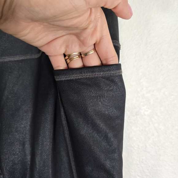 Athleta Inclination Moto Shimmer Tight Womens in Powervita Black Size Medium - Picture 5 of 11